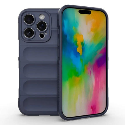 Phone Case for iPhone 16 Pro and 16 Plus Daily Use - slim dark blue flexible TPU protective case resisting scratches and dirt