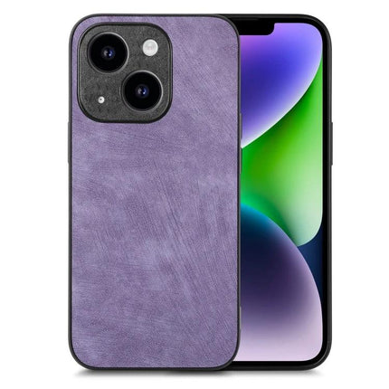 Vintage Leather Phone Case for Everyday Protection - purple leather TPU PC hybrid slim protective phone case
