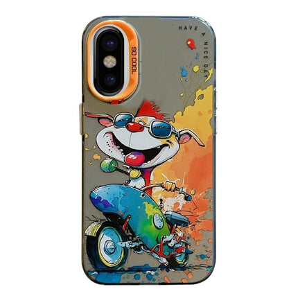 iPhone Case Animal Print for Everyday Protection — slim TPU+PC colorful cartoon scooter design, durable shock-resistant everyday iPhone case