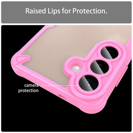 Armor Glaze Case For Samsung Phones Everyday Protection, Slim And Durable For Daily Handling — pink raised-lip corner and camera protection