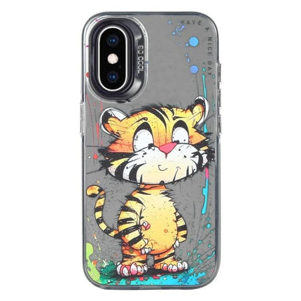 Animal Pattern Phone Case For Everyday Use - slim TPU frame with PC back featuring cute cartoon tiger design protecting smartphone
