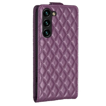 Practical Flip Case for Everyday Smartphone Protection With Durable PU and TPU Build purple quilted folio with card slots and built-in stand