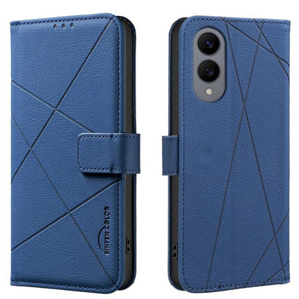 Leather Phone Case With Card Slots And Cash Pocket — blue RFID-blocking wallet folio with three card slots and cash pocket, commuter-friendly