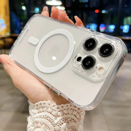 Acrylic Phone Case for Everyday Protection - slim clear acrylic shell with TPU liner, MagSafe ring and raised camera protection