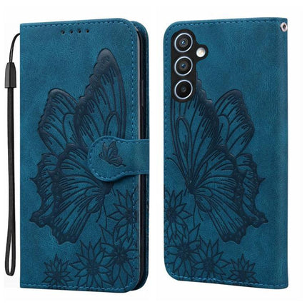 Leather Flip Case for Everyday Phone Protection in teal PU leather with embossed butterfly design and card slots