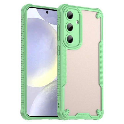 Armor Glaze Case For Samsung Phones Everyday Protection For Daily Commute And Work - slim green PC TPU hybrid with raised edges for screen and camera