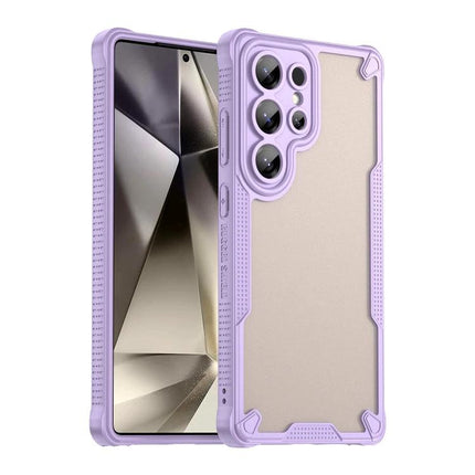 Armor Glaze Case For Samsung Phones Everyday Protection For Daily Commute And Work - slim purple PC TPU protective phone case with raised camera and screen edges