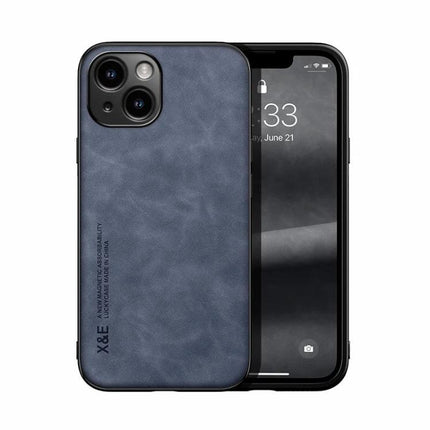 Magnetic Leather Phone Case for Everyday Travel Protection - navy PU leather magnetic phone case with TPU shell, non-slip grip and car mount compatibility