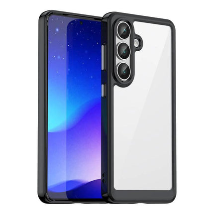 Acrylic Phone Case For Samsung Galaxy Everyday Protection For Daily Life And Handling During Commutes - clear acrylic back with black TPU bumper