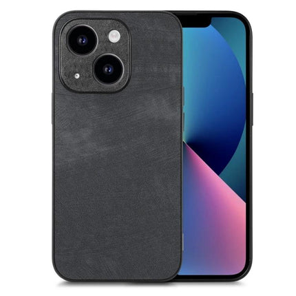 Leather Phone Case For Everyday iPhone Protection And Handling During Commutes And Daily Activities - slim black leather iPhone case with raised edges for camera and screen protection