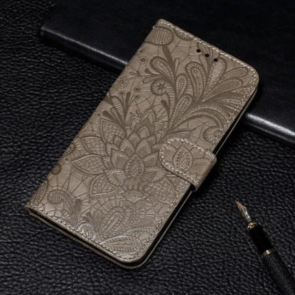 Leather Flip Case for iPhone Everyday Protection - embossed floral leather flip case with 360-degree coverage and built-in stand