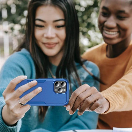 Durable Phone Case for Daily Commutes in blue TPU+PC protecting phone during outdoor commute, slim profile and easy access controls
