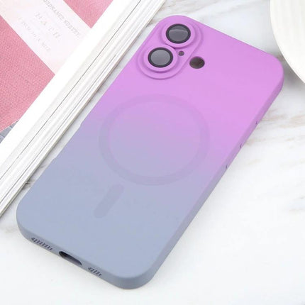 iPhone Gradient Case for Everyday Protection slim purple-to-gray gradient protective case shown on marble surface