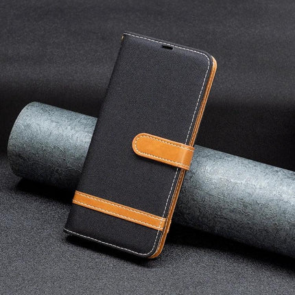 Leather Phone Case With Built-In Stand For Everyday Protection - black PU leather wallet case with card slots, lanyard and TPU interior