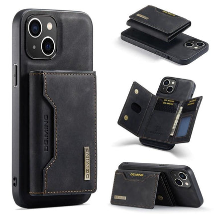 DG.MING Leather Phone Case With Card Holder For Everyday Commuting And On The Go Practical Everyday Essential - black leather wallet case with card slots and stand