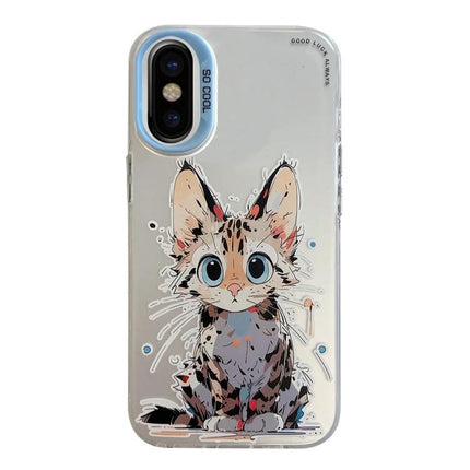 iPhone Case Animal Print for Everyday Protection - slim TPU PC cat print case for iPhone, durable everyday scratch and drop protection