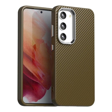 Samsung Galaxy S23 Case Everyday Protection slim olive carbon-fiber textured PC TPU PET blend cover