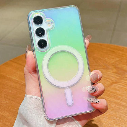 Samsung Galaxy Phone Case Daily Protection iridescent clear case with ring holder, slim shock-resistant daily protection and port access