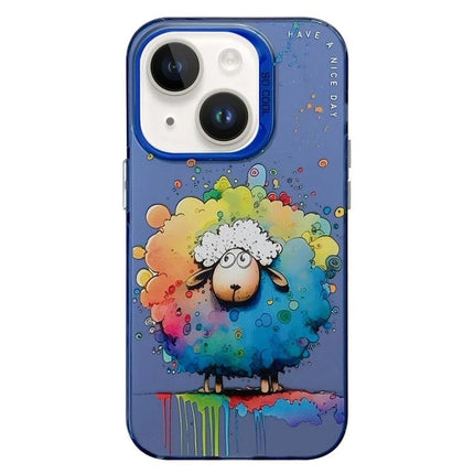 iPhone Case With Animal Pattern For Everyday Protection During Commutes And Daily Use featuring colorful oil-painting sheep design, TPU PC durable protection