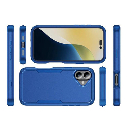 Alt Tag: iPhone 16 Shockproof Case for Everyday Protection — blue TPU+PC slim shockproof phone case for commuting and daily use