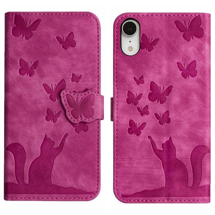 Butterfly Leather Flip Case With Card Slot pink cat and butterfly embossed wallet phone case with card pocket