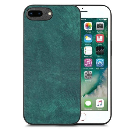 Vintage Leather Phone Case For Everyday Use with teal textured leather, slim TPU/PC protection against scratches and dirt