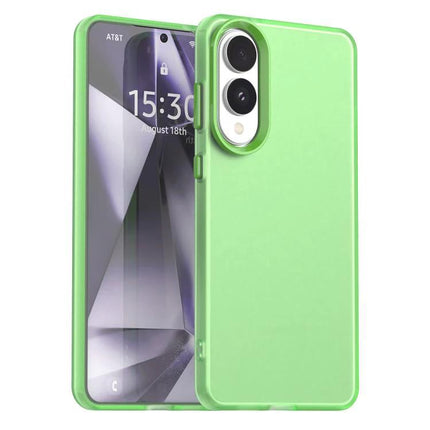 Protective Candy Case for Samsung Galaxy S25 in mint green slim hybrid TPU PC PET cover