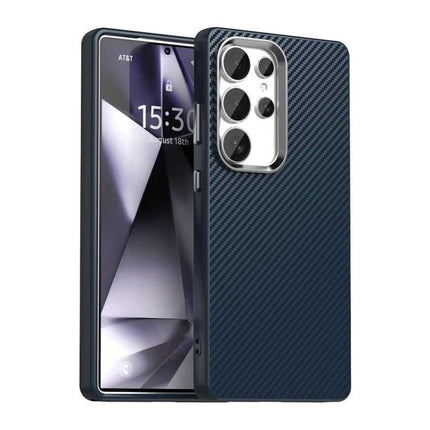 Samsung Phone Case For Everyday Protection Durable And Practical For Daily Use And Travel slim carbon-fiber textured navy protective cover