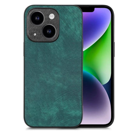 Vintage Leather Phone Case for Everyday Protection in teal leather with slim raised-edge design and durable TPU/PC blend