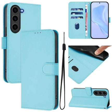 Leather Phone Case With Lanyard And Card Slots For Everyday Carry On The Go Durable Slim PU Leather - turquoise wallet case with lanyard, card slots and stand