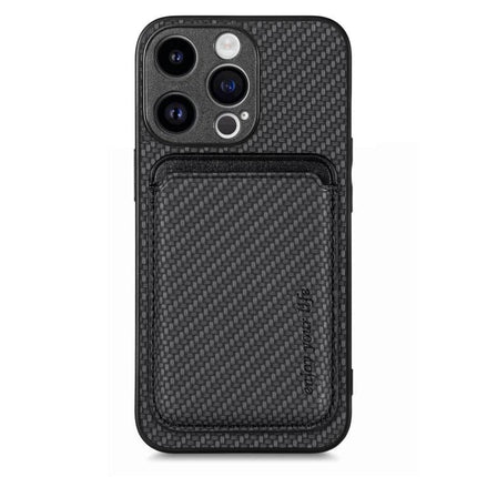 Essential Leather Phone Case With Card Slots - slim PU leather card holder case with magnetic closure and four-corner drop protection, black woven texture