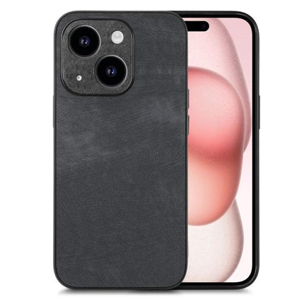 Vintage Leather Phone Case For Everyday Device Protection During Commutes And Daily Use - black leather TPU PC slim protective phone case