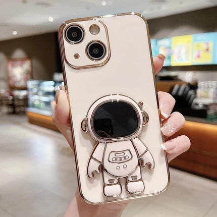 iPhone Case With Astronaut Stand For Hands-Free Video Watching - slim electroplated soft shell with 3D astronaut stand for hands-free viewing