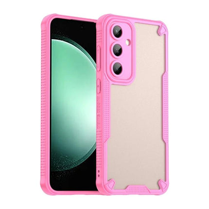 Armor Glaze Case For Samsung Phones Everyday Protection For Daily Commute And Work - slim pink PC TPU protective phone case with raised edges and camera protection