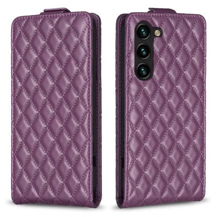 Practical Flip Case for Everyday Smartphone Protection With Durable PU and TPU Build - purple quilted wallet case with stand and card slots