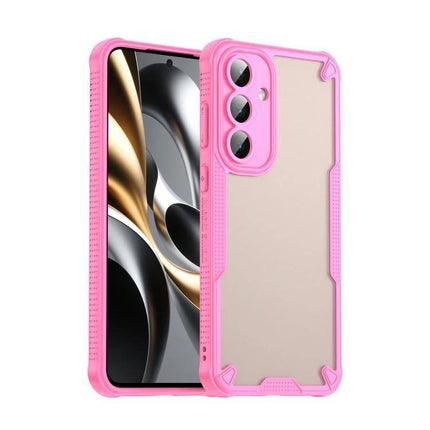 Armor Glaze Case For Samsung Phones Everyday Protection, Slim And Durable For Daily Handling - pink slim PC TPU phone case showing front and back