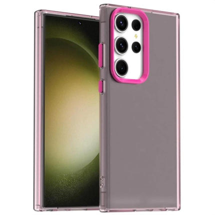 Essential Samsung Galaxy Phone Case for Everyday Protection - slim pink-gray TPU PC PET blend case showing camera cutout and button covers