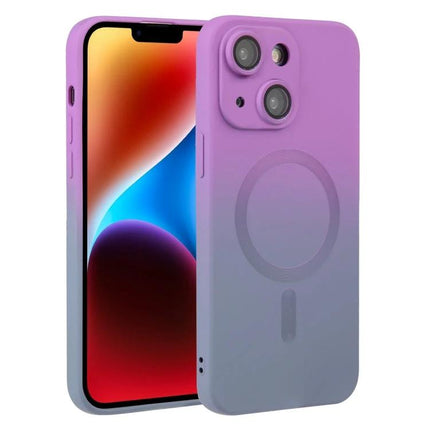 iPhone Gradient Case for Everyday Protection showing purple-to-gray gradient slim protective phone case with camera cutouts and MagSafe circle