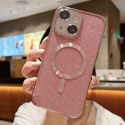 Slim Phone Case for Daily Life glitter pink TPU with electroplated frame and ring holder protecting phone during commute and workouts