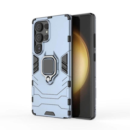 Samsung Protective Case With Snug Fit For Everyday Use - light blue rugged PC+TPU case with ring kickstand and camera protection