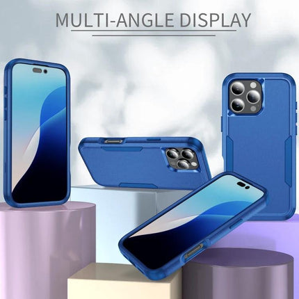 Durable Phone Case for Daily Commutes slim blue TPU+PC protective case shown from multiple angles