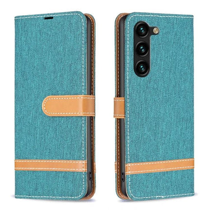 Leather Phone Case With Built-In Stand For Everyday Protection teal denim wallet case with card slots and lanyard