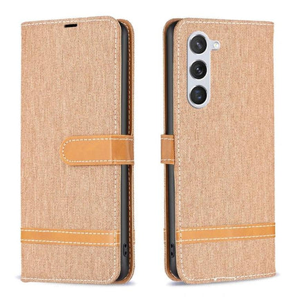 Leather Phone Case With Built-In Stand For Everyday Protection shown in tan PU leather wallet case with card slots, lanyard loop and secure magnetic clasp