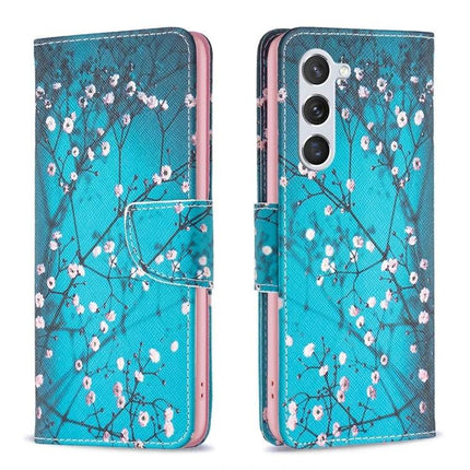 Leather Phone Case for Galaxy - Slim Everyday Protection for Daily Phone Handling, teal floral wallet-style PU leather case for Galaxy S25