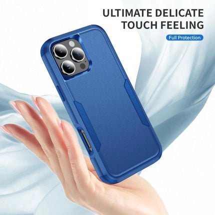 Durable Phone Case for Daily Commutes slim blue TPU+PC protective case shown floating above hand, scratch-resistant everyday commuter protection