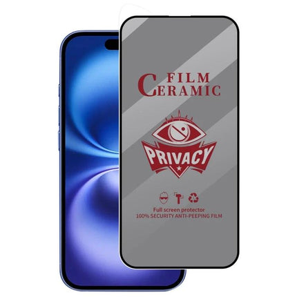 iPhone Privacy Film For Daily Screen Protection On The Go - ceramic privacy screen protector shown on iPhone blocking side views and scratches