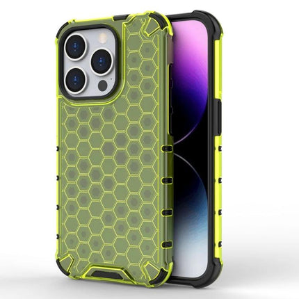 iPhone Case For Everyday Protection During Daily Commutes, Work, And Errands For Easy Handling - neon green hex-pattern TPU+PC rugged slim cover