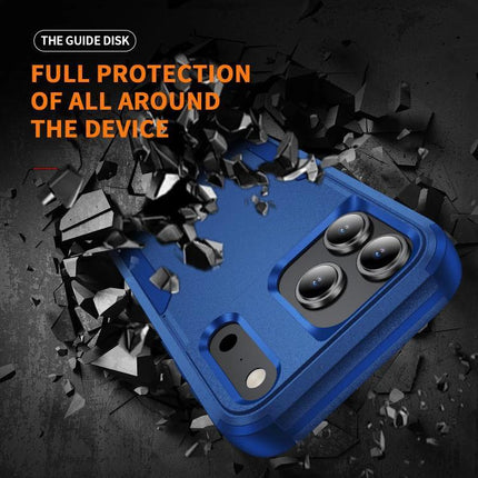 Phone Case for Daily Commutes blue rugged TPU+PC protective phone case showing full protection around device