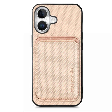 Essential Leather Phone Case With Card Slots in rose gold PU leather with magnetic card pocket and four-corner drop protection