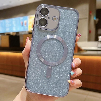 Glitter Protective Case for iPhone Everyday Handling - sparkly TPU shell with electroplated frame, scratch and drop protection, MagSafe ring friendly